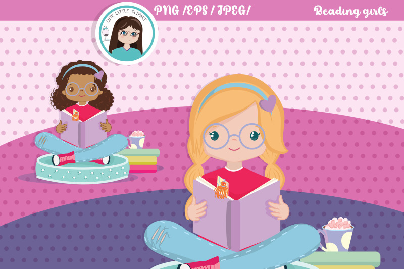 reading-girls-clipart