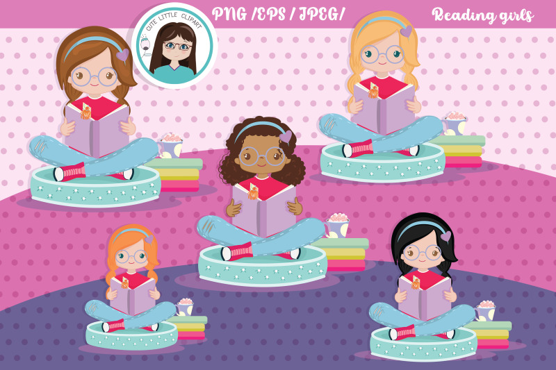 reading-girls-clipart