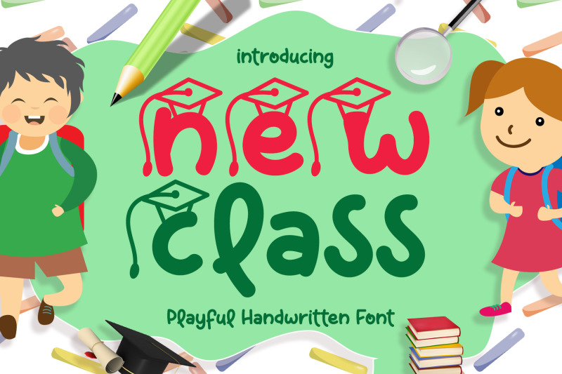 new-class-font-cute-kids-school-font