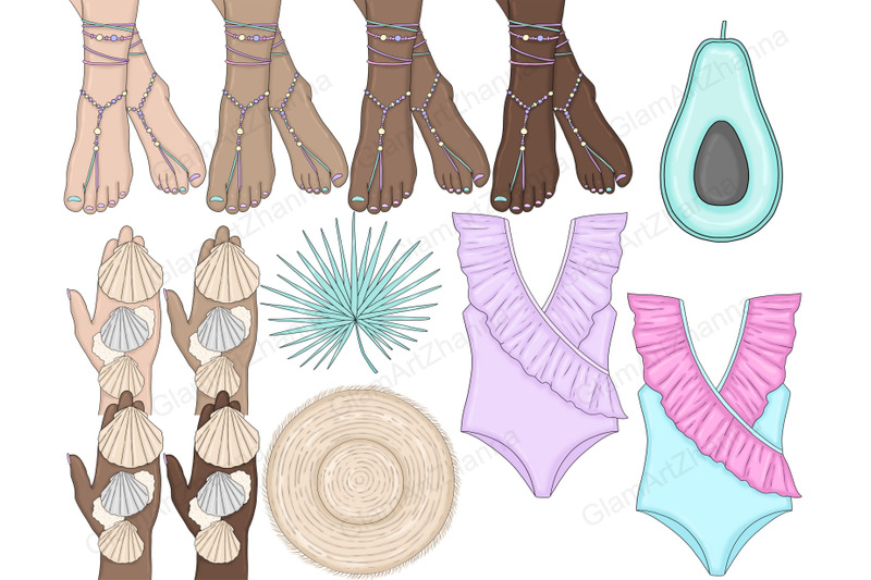 beach-clip-art-pastel-illustrations-for-sublimation