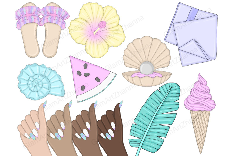 beach-clip-art-pastel-illustrations-for-sublimation