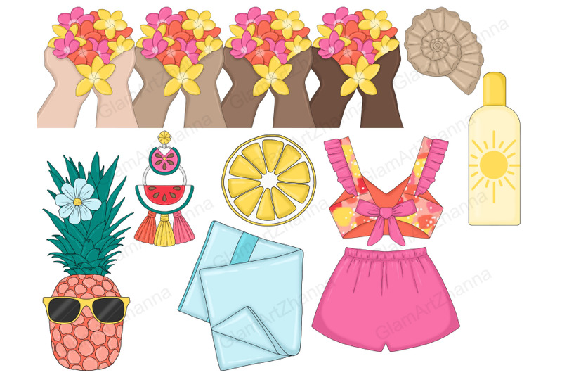 beach-clip-art-bundle-tropical-planner-graphics