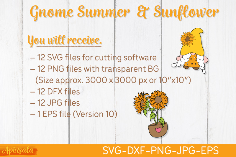 gnome-sunflower-summer-svg-cut-files