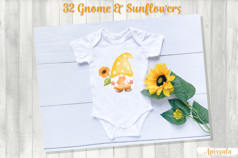 gnome-sunflower-gowatercolor-sublimation