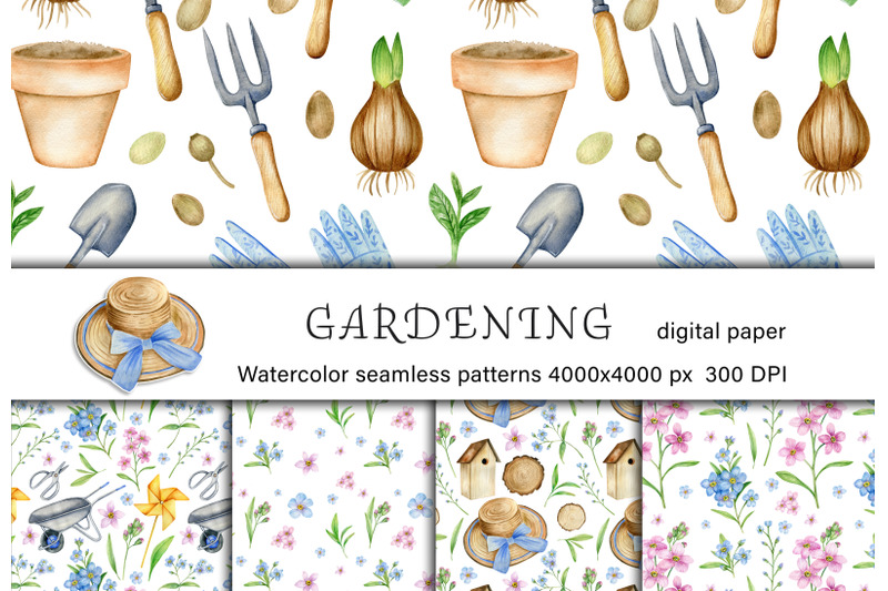 watercolor-spring-gardening-digital-paper-pack-easter-garden-pattern
