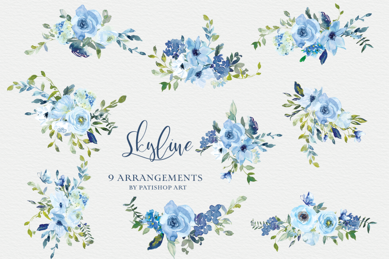 watercolor-blue-flowers-clipart-set