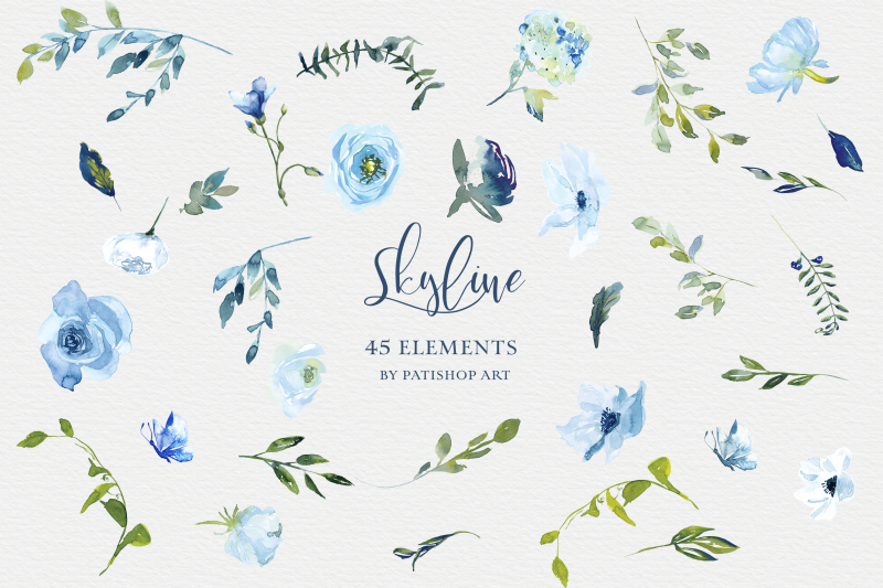 watercolor-blue-flowers-clipart-set
