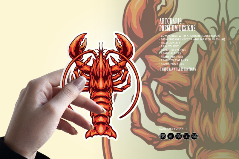 shrimp-lobster-seafood-logo-mascot-illustration