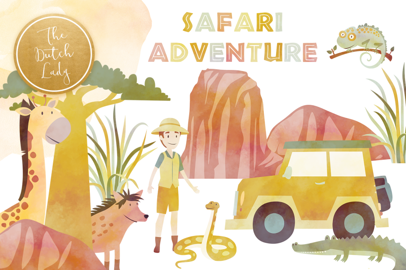 african-safari-adventure-clipart-set