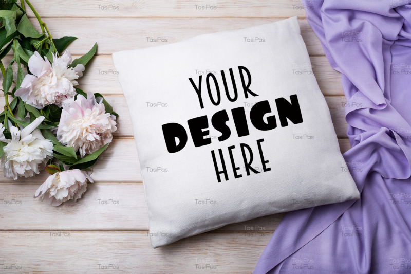 pillow-mockup-with-pale-pink-peony-and-scarf
