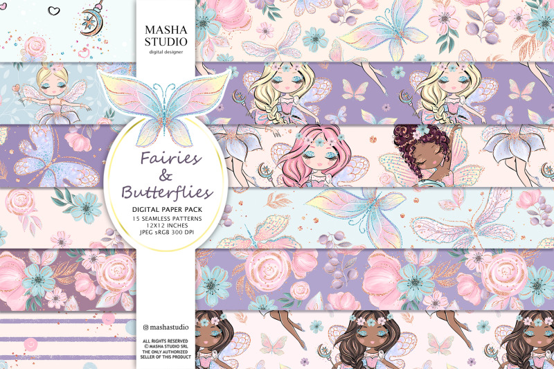 fairies-and-butterflies-digital-papers