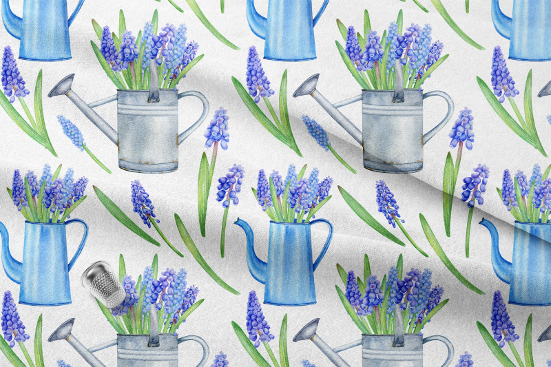 watercolor-spring-grape-hyacinth-digital-paper-pack-easter-garden