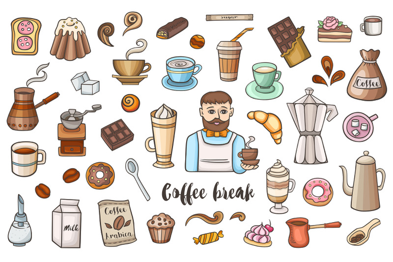 coffee-break-vector-design-kit