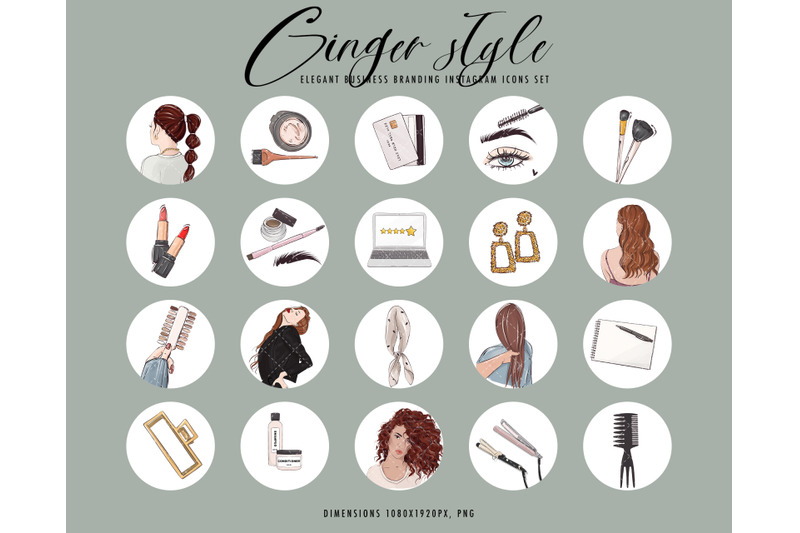 red-hair-clipart-ginger-women-hairstyle-beauty-salon-icons-set-instag