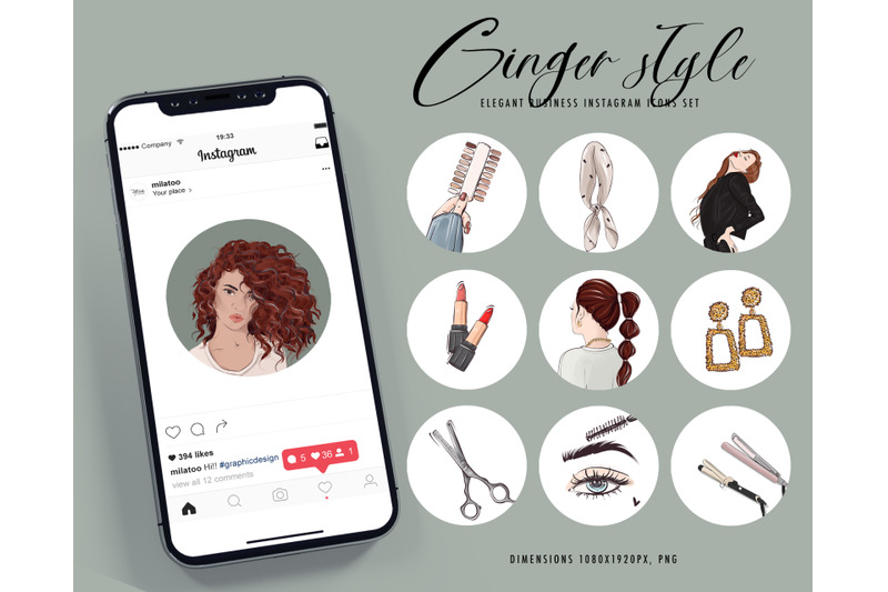 red-hair-clipart-ginger-women-hairstyle-beauty-salon-icons-set-instag
