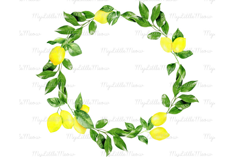 lemon-wedding-wreath-watercolor-w146