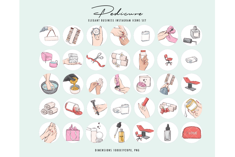 pedicure-clipart-icons-set-beauty-salon-instagram-highlight-covers-fee