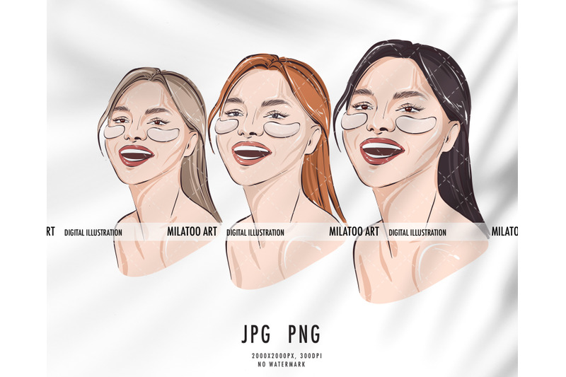 beauty-clipart-png-women-under-eye-patches-fashion-illustration-femal
