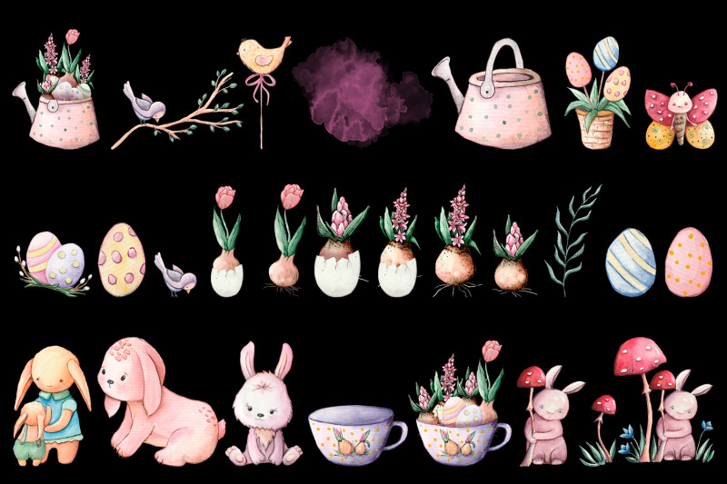 easter-watercolor-clipart-bunny