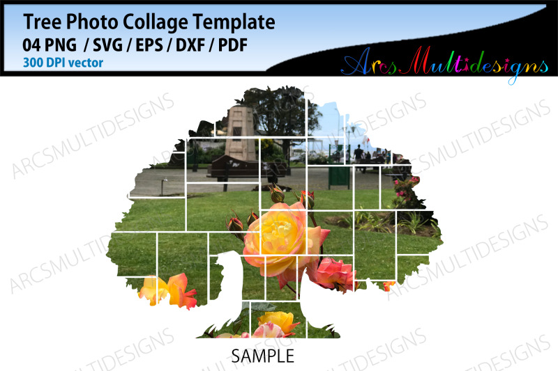 tree-photo-collage-template-svg