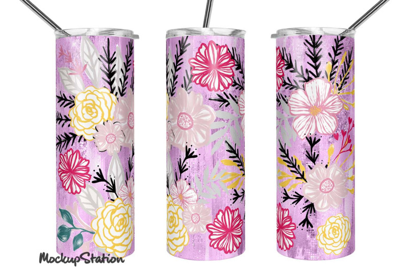 floral-tumbler-design-png-purple-spring-tumbler-wrap