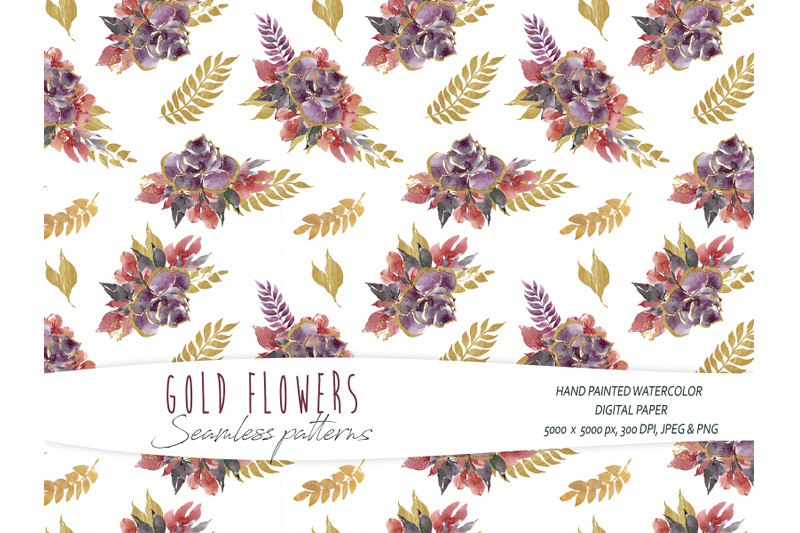 watercolor-gold-flower-seamless-pattern