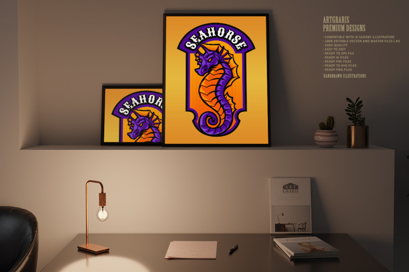 seahorse-esport-logo-mascot-gaming-illustrations