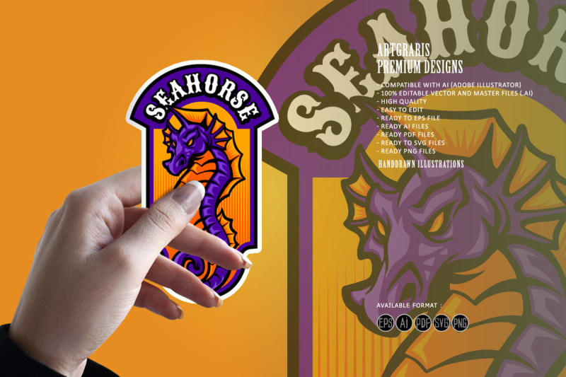 seahorse-esport-logo-mascot-gaming-illustrations