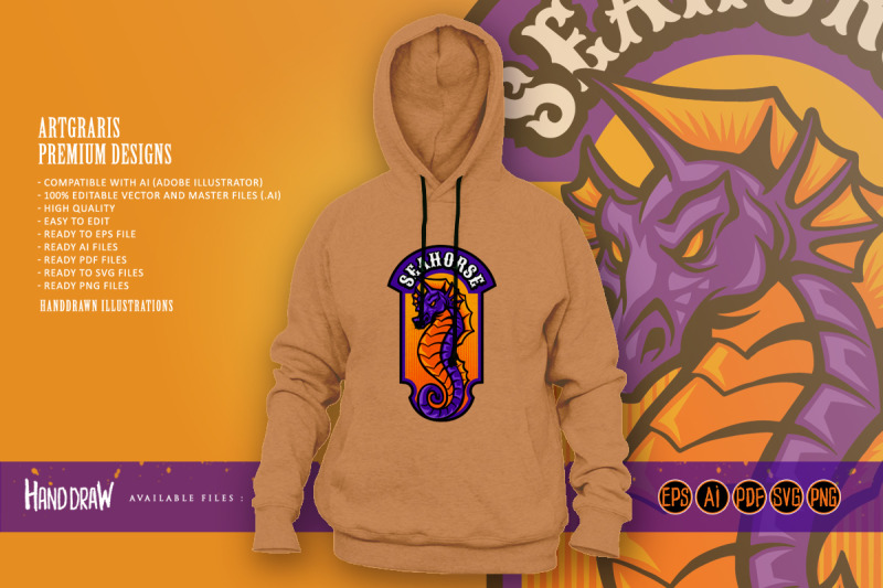 seahorse-esport-logo-mascot-gaming-illustrations