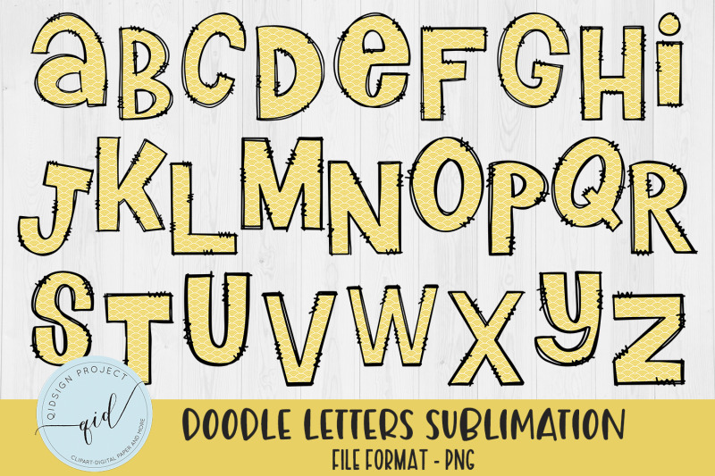 yellow-doodle-letters-numbers-png