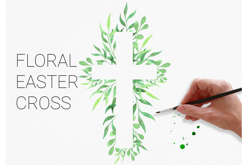 watercolor-hand-painted-floral-religious-easter-cross-clipart