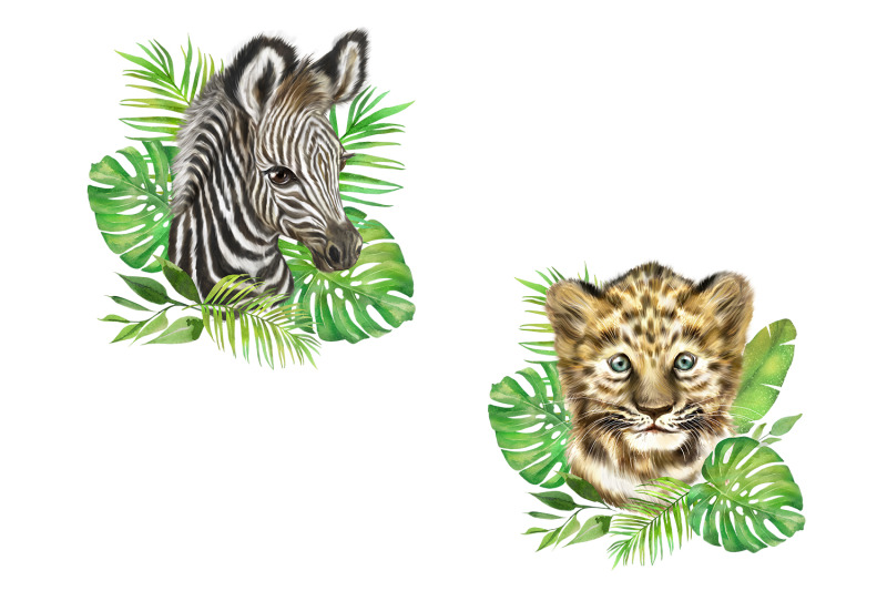 african-animals-watercolor-set-jaguar-hippo-rhino-zebra