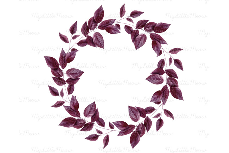 basil-purple-floral-watercolor-wreath-w82