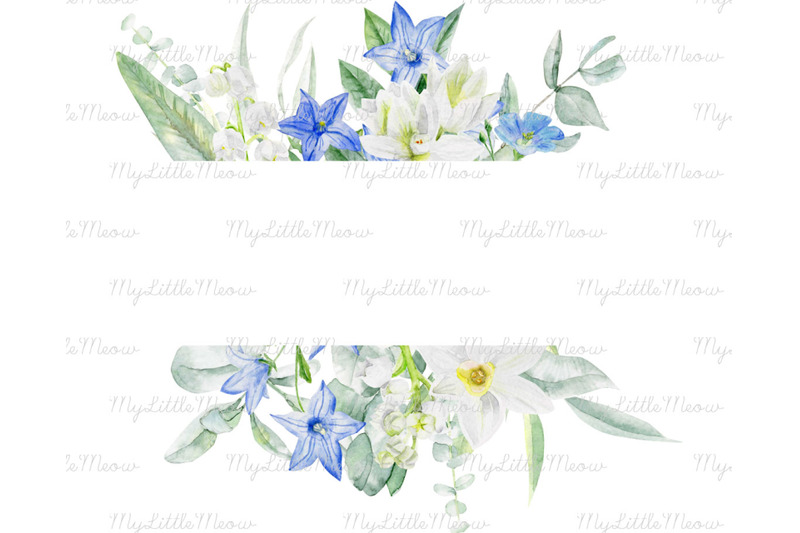 bluebells-amp-white-daffodils-watercolor-frame-w129