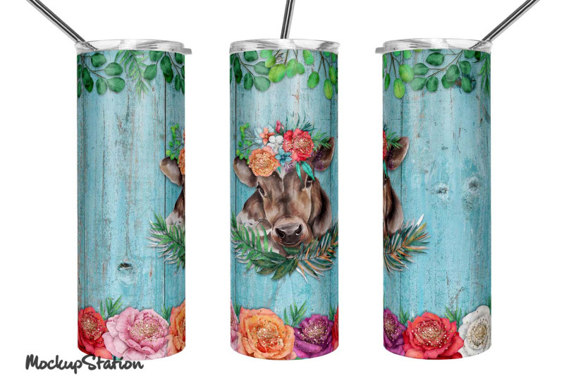 cow-tumbler-design-png-farm-wooden-floral-sublimation-wrap
