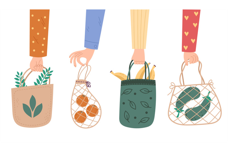 hands-hold-eco-bags-different-human-arms-hold-empty-string-fabric-an