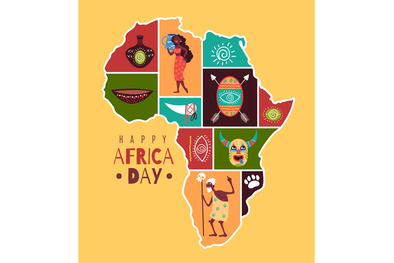 tribe-african-map-framed-fragments-of-culture-happy-africa-day-poste