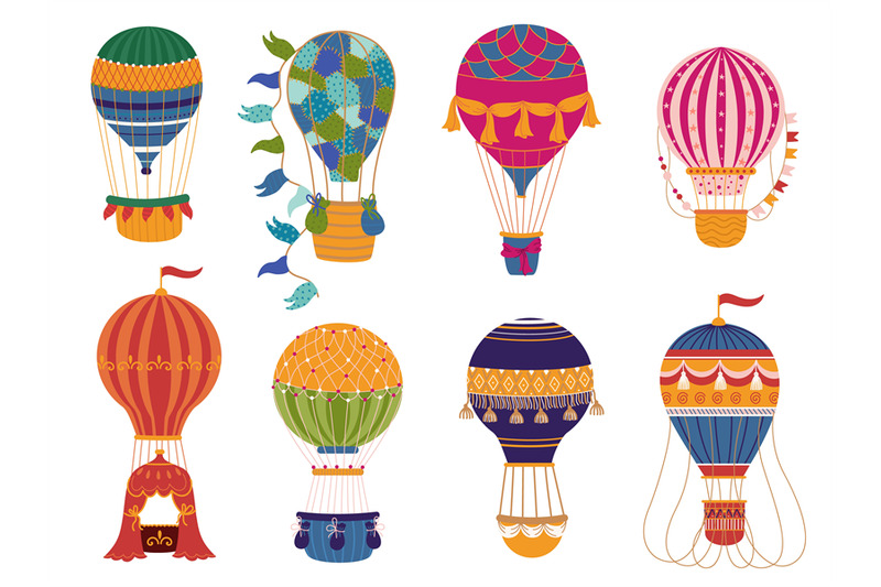hot-air-balloon-retro-flying-transport-decorative-patterned-vintage