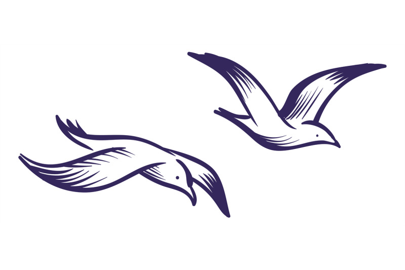 flying-sea-gulls-sketch-style-blue-lines-birds-in-air