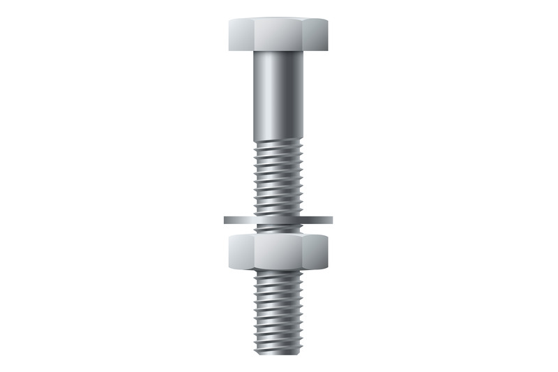 bolt-with-washer-and-nut-silver-metal-hex-fastener