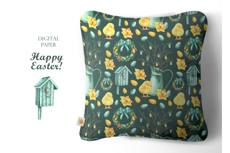 easter-watercolor-digital-paper-seamless-pattern-chicken-easter-egg