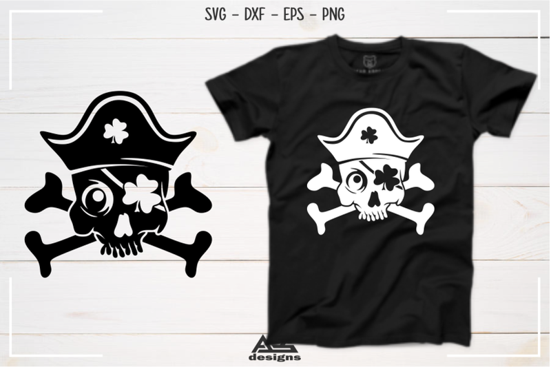 funny-shamrock-pirate-skull-st-patrick-svg-design