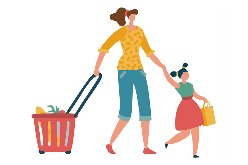 mother-and-daughter-in-supermarket-together-woman-with-shopping-cart