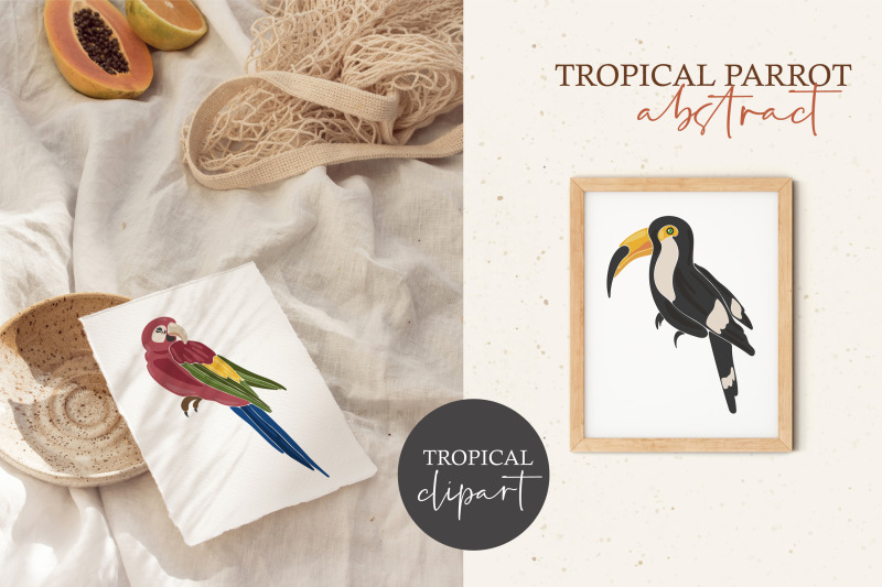 tropical-birds-clipart-abstract-parrots-clipart-parrot-png-elements