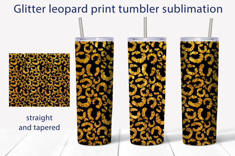 leopard-print-tumbler-sublimation-gold-glitter-wrap-design