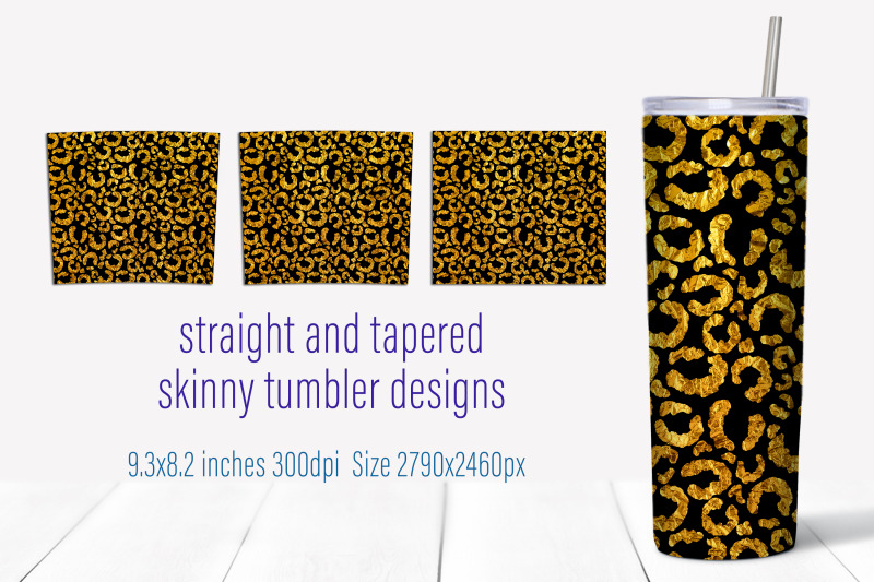 leopard-print-tumbler-sublimation-gold-glitter-wrap-design