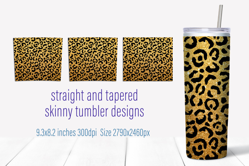 leopard-print-tumbler-sublimation-gold-glitter-wrap-design