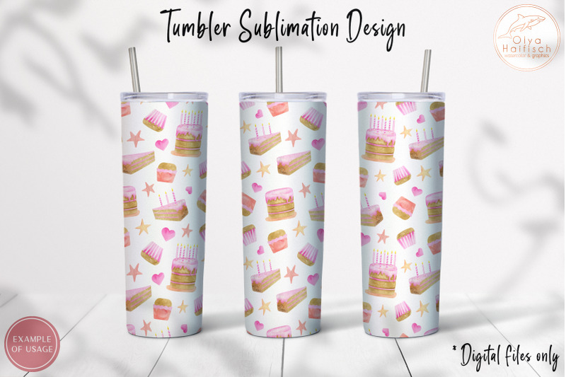 watercolor-birthday-cake-tumbler-sublimation-for-20-oz-skinny-tumbler