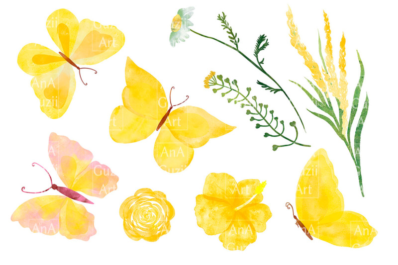 yellow-butterflies-and-flowers-clipart