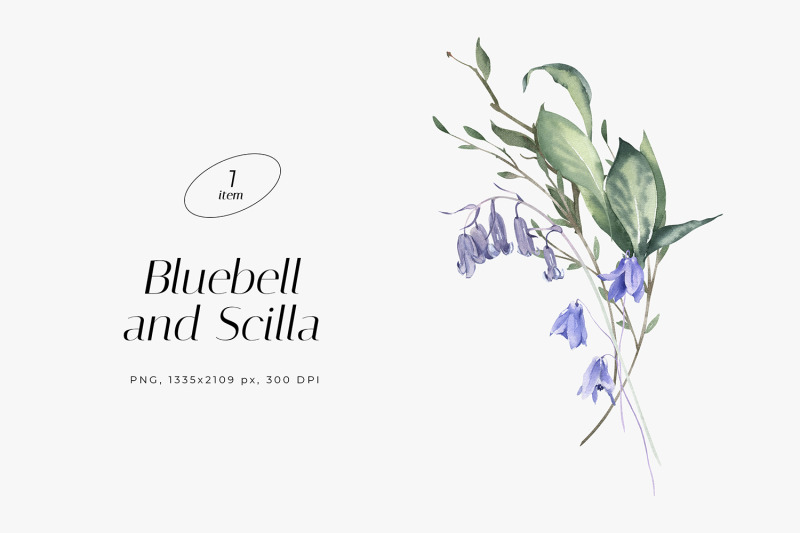 watercolor-bouquet-with-bluebell-and-scilla